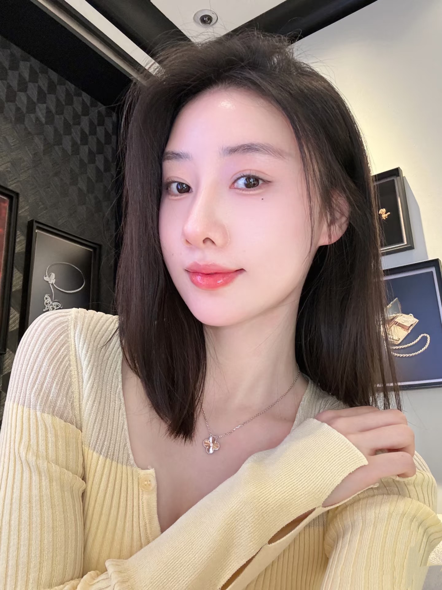 반클리프 알함브라 목걸이,기요세+다이아 미듐 상세 이미지