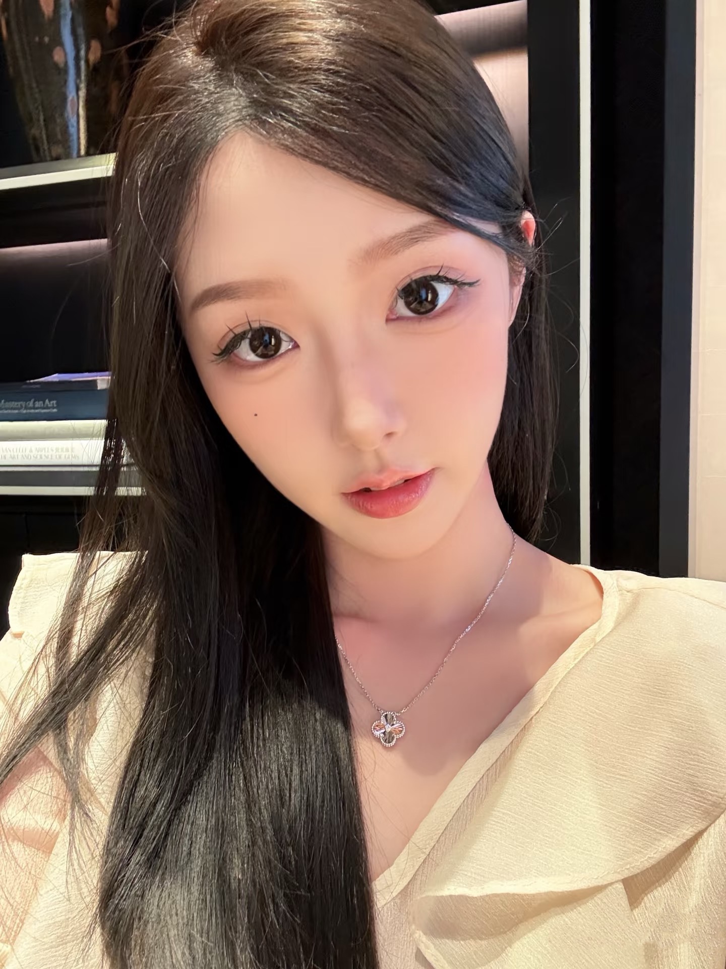 반클리프 알함브라 목걸이,기요세+다이아 미듐 상세 이미지